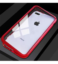 Apple iPhone 8 Plus Kılıf Mıknatıslı 360 Tam Koruma Devrim Kapak (Kırmızı)