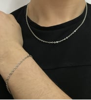 Forse Model Spor Erkek Bileklik ve Kolye Zincir Set eck09s