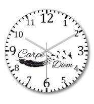 Carpe Diem Duvar Saati Bombeli Gercek Cam
