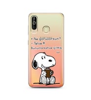 Snoopy Tasarımlı Süper Şeffaf Silikon Telefon Kılıfı Samsung A60