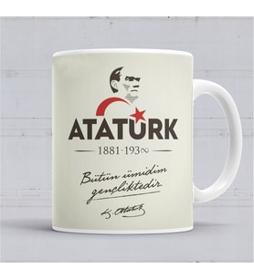 Mustafa Kemal Atatürk Bütün Ümidim Gençliktedir Kupa Bardak