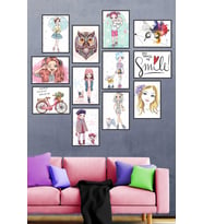 12 Parça Çerçeve Görünümlü Mdf Tablo Seti TB-020