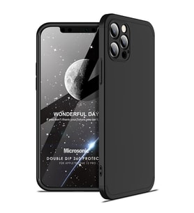 Microsonic Apple iPhone 12 Pro Kılıf Double Dip 360 Protective Siyah