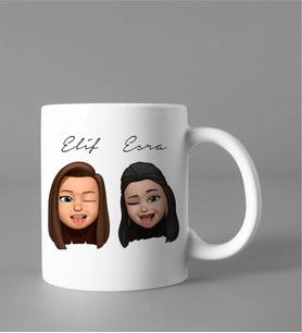 Emoji Kız Arkadaş Kupası Kişiye Özel