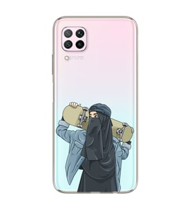 Kaykay Kız Tasarım Süper Şeffaf Silikon Telefon Kılıfı Huawei P40 Lite