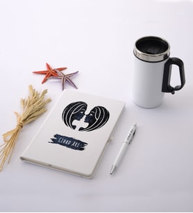 İkizler Burcuna Özel İsimli Beyaz Defter Kalem Termos Mug Seti