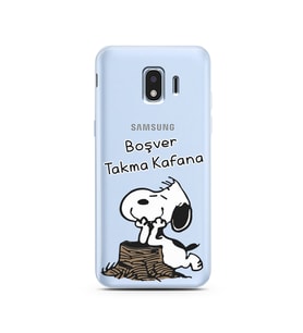 Snoopy Tasarımlı Süper Şeffaf Silikon Telefon Kılıfı Samsung J2 Pro (2018)