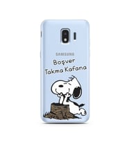 Snoopy Tasarımlı Süper Şeffaf Silikon Telefon Kılıfı Samsung J2 Pro (2018)