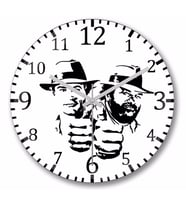 Bud Spencer And Terence Hıll  Duvar Saati Bombeli Gercek Cam