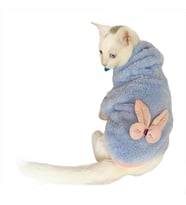 Softie Blue Bunny Kapsonlu Sweatshirt Kedi Süeteri Kedi Kıyafeti  (Mavi)