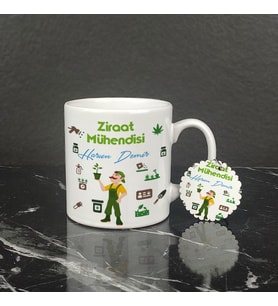 Ziraat Mühendisi Kupa Bardak ve Anahtarlık Set