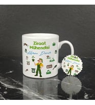 Ziraat Mühendisi Kupa Bardak ve Anahtarlık Set