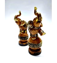 Dekoratif Şımarık Fil Kardeşler Top Üstünde Akrobat Fil Set