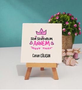 Anneye Doğum Günü Hediyesi Seni Seviyorum Annem Dekoratif Taş Baskı