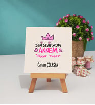 Anneye Doğum Günü Hediyesi Seni Seviyorum Annem Dekoratif Taş Baskı