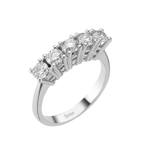 Sirius F Renk 1,24 Karat Pırlanta 5 Taş Yüzük 0717R0147