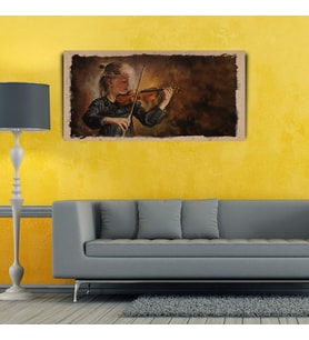 Kemancı Kız Canvas tablo (60X120) (Acı Kahve)