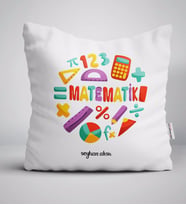 BK Gift Kişiye Özel Matematik Öğretmeni Beyaz Yastık-13