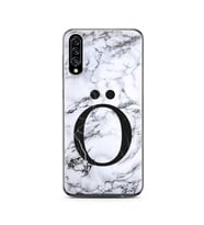 Samsung A30s Beyaz Mermer Harf Tasarımlı Telefon Kılıfı Ö-Harfi 