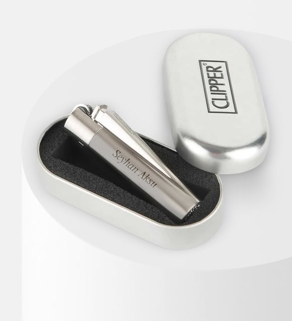 BK Gift Kişiye Özel Hediye Kutusunda Silver Clipper Çakmak, İsimli Clipper Çakmak, Arkadaşa Hediye, Sevgiliye Hediye