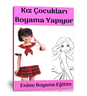 Kız Çocukları Boyama Yapıyor Kitabı