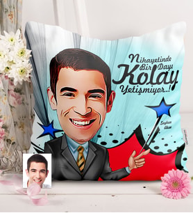 BK Gift Kişiye Özel Dayı Karikatürlü  Yastık  1