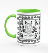 BK Gift Kişiye Özel Etnik Yeşil Kupa Bardak Y1