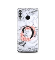 Mermer Çiçekli Harf Tasarım Süper Şeffaf Silikon Telefon Kılıfı Huawei P30 Lite 