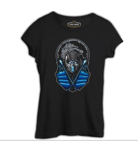 Mortal Combat - Sub Zero Siyah Kadın Tshirt