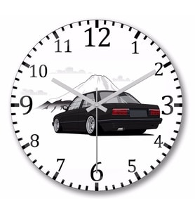 Stanced out E30 Black  Duvar Saati Bombeli Gercek Cam