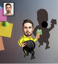 Kişiye Özel Erkek Karikatürlü Ahşap Magnet Bay-12