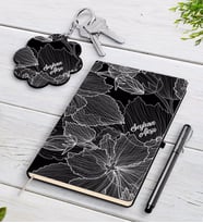 BK Gift Kişiye Özel İsimli Siyah Defter Kalem Ve Anahtarlık Hediye Seti-17 (Model 1)