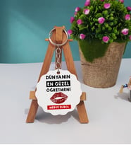 Dünyanın En Güzel Öğretmeni Ahşap Anahtarlık