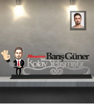 Kişiye Özel Patron Karikatürlü Kolay Yetişmiyor Ahşap Biblo Bay-4