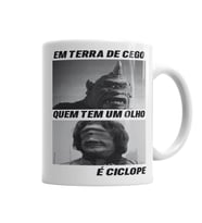 Em terra De Cego Camiseta Branca Kupa Bardak Porselen