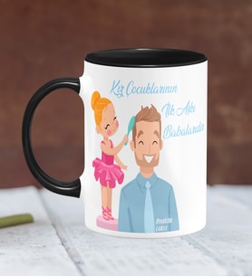 BK Gift Kişiye Özel Babalar Günü Temalı Siyah Kupa Bardak 16288s
