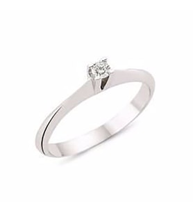Tektaş Pırlanta Yüzük 0,12 CT G-VS 2,10 Gram 18 Ayar Altın