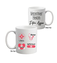 Bayan Veterinere Hediye İsimli Kişiye Özel Kupa Bardak