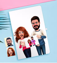 BK Gift Kişiye Özel Sevgililer Animasyon Karikatürlü Beyaz Defter-33
