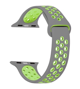 Microsonic Apple Watch Series 4 40mm Rainbow Sport Band Kordon Gri Yeşil