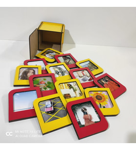 Kişiye Özel Polaroid Resim Çerçevesi  Galatasaraylı Sarı Kutulu