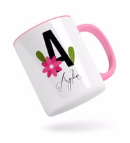 BK Gift Kişiye Özel Harf ve İsim Tasarımlı Pembe Kupa Bardak-4