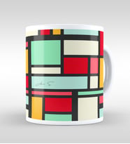 BK Gift Kişiye Özel Mondrian Beyaz Kupa Bardak-2
