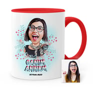 BK Gift Kişiye Özel Canım Annem Karikatür Kırmızı Kupa Bardak