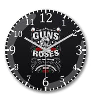 Guns N' Roses 3 Duvar Saati Bombeli Gercek Cam