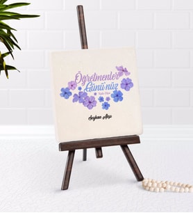 BK Gift Kişiye Özel Öğretmenler Gününüz Kutlu Olsun Şovaleli Doğal Taş-3 (Beyaz)