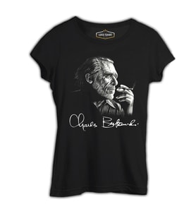 Charles Bukowski Siyah Kadın Tshirt