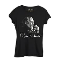Charles Bukowski Siyah Kadın Tshirt