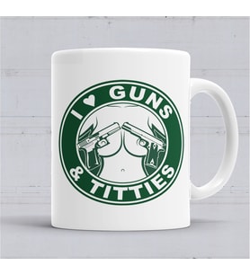 I love Guns Kupa Bardak  Porselen
