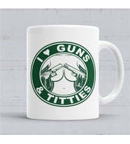 I love Guns Kupa Bardak  Porselen